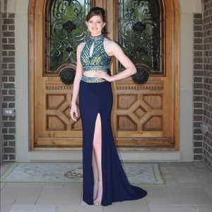 JOVANI 2 Piece Navy Dress